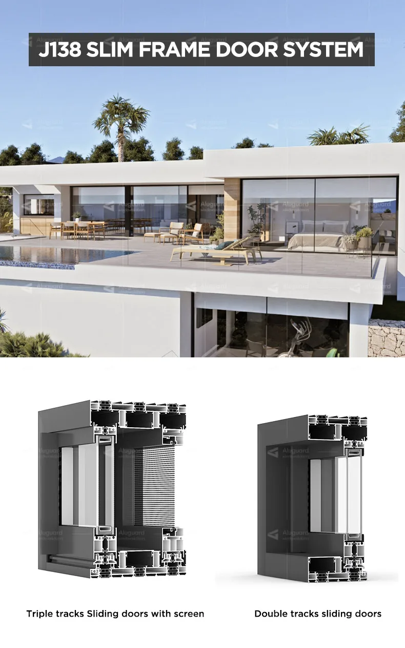 Minimalist House Automatic Sliding Door System / Double Wheels Thermal