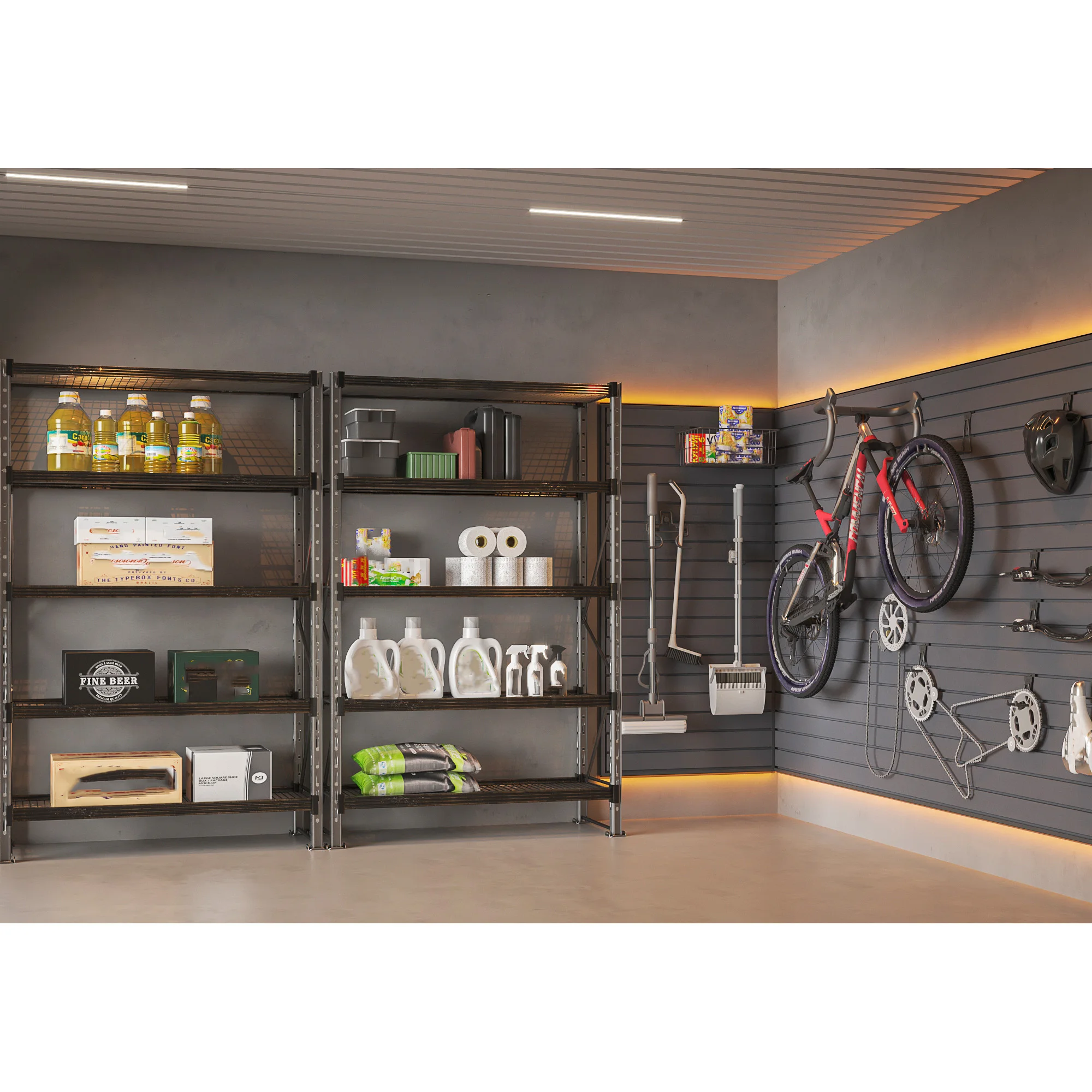 YOUPON YB-GS001 Modern WPC Panel Multi-Tier Wall-Mounted Shelves-Durable Large Capacity Easy Clean Home Office Storage Organizer