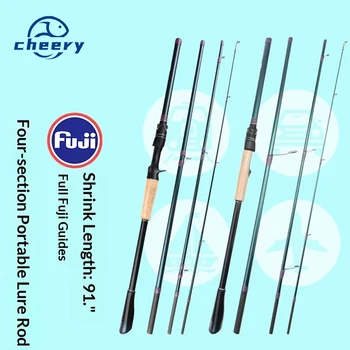 CHEERY Fuji Guide Ring Multi-Section Foldable Carbon Fishing Rod with Long-Range Throw Gun Handle for River Lake Pond &Reservoir – Rod – view 3