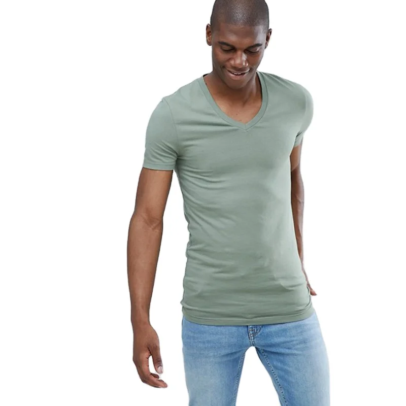 Source Slim fit egyptian cotton t shirt wholesale premium quality v neck t shirts on m.alibaba.com