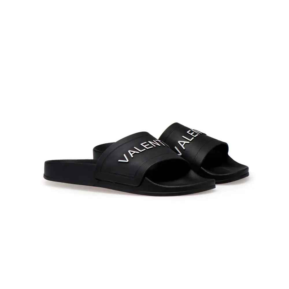 Original Valentino Shoes Super Cool Mix Valentino Logo Woman Slippers With  Contrasting Valentino Logo In Black Pvc - Buy Women's  Slippers,Slipper,Women's Sandals Product on 