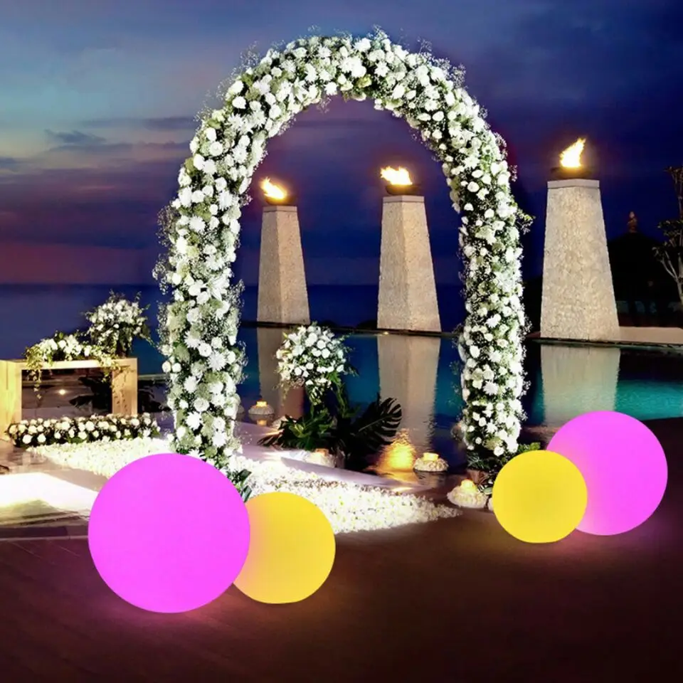 Floating Orb Flashlight 16 Color Changes Party LED Ball Lamp Lighting Round Shape LED Grow Lights Ball LED Solar