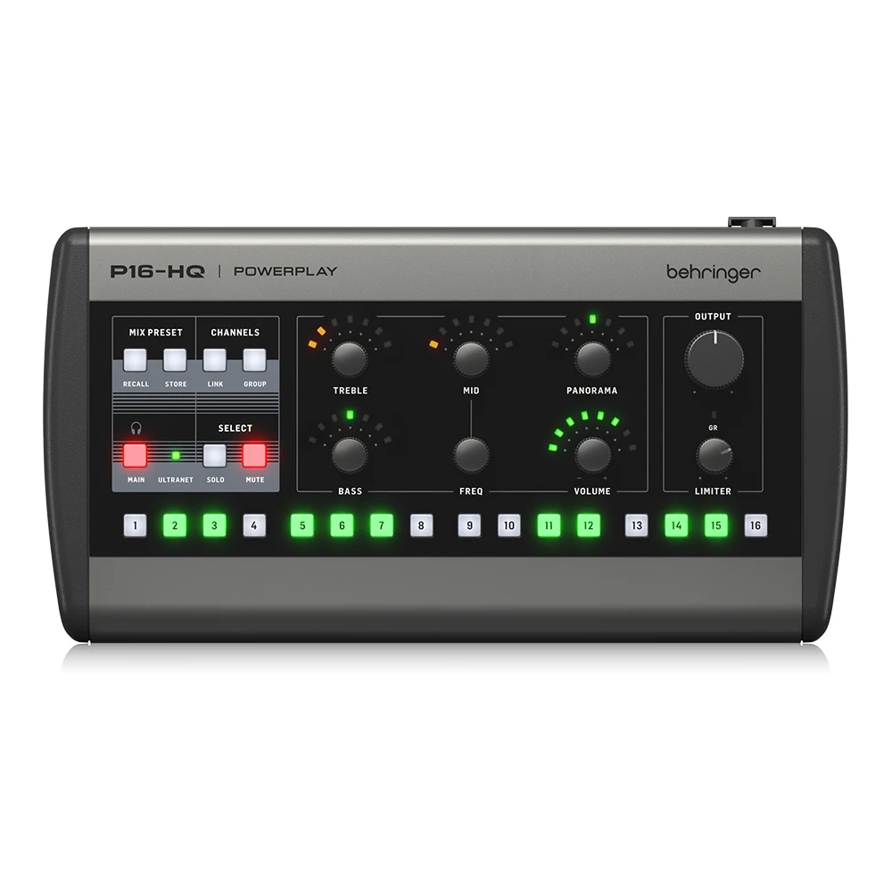 Behringer P16-HQ Personal Mixer - 16-Channel Digital Control