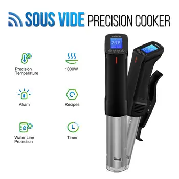 Inkbird Sous Vide Immersion Circulator Vacuum Slow Cooker with LCD Digital  WIFI Controlled Low Temperature Long Time Cooking