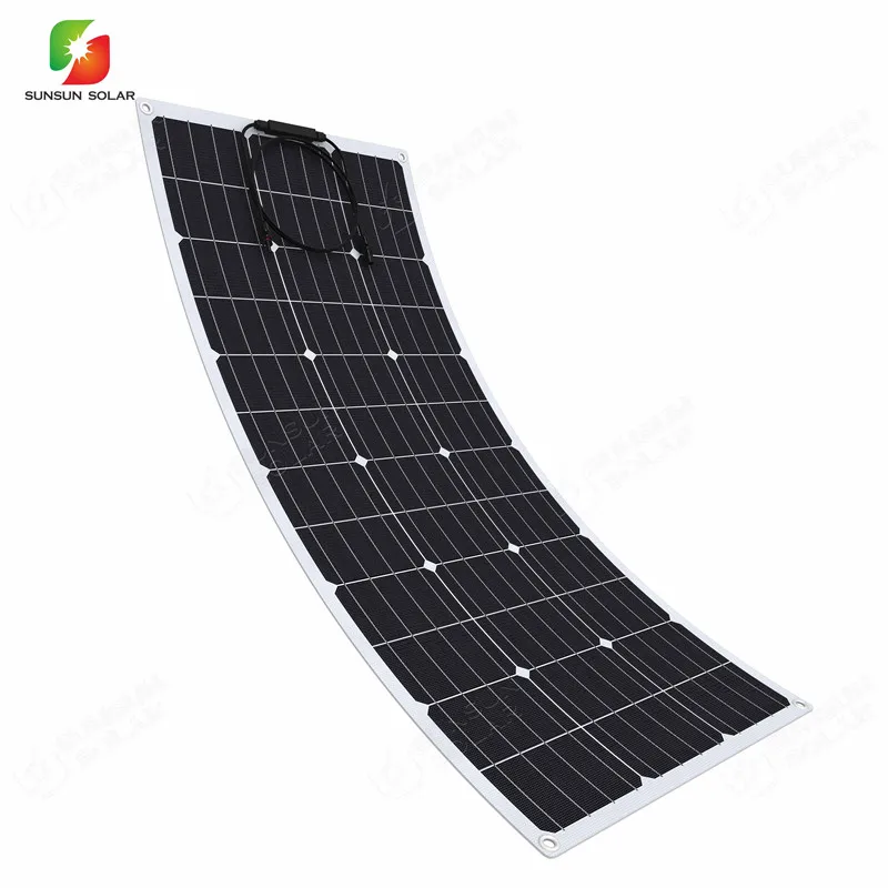 
SUNSUN высокоэффективные 100 Вт 18 в монокристаллические солнечные гибкие панели pv ETFE 