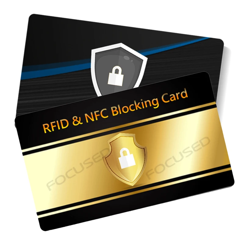 Hot Selling Custom Shape Printed NFC Rfid Blocker Card Holders Protector Slim Credit Card Holder Wallet Rfid Blocking Card