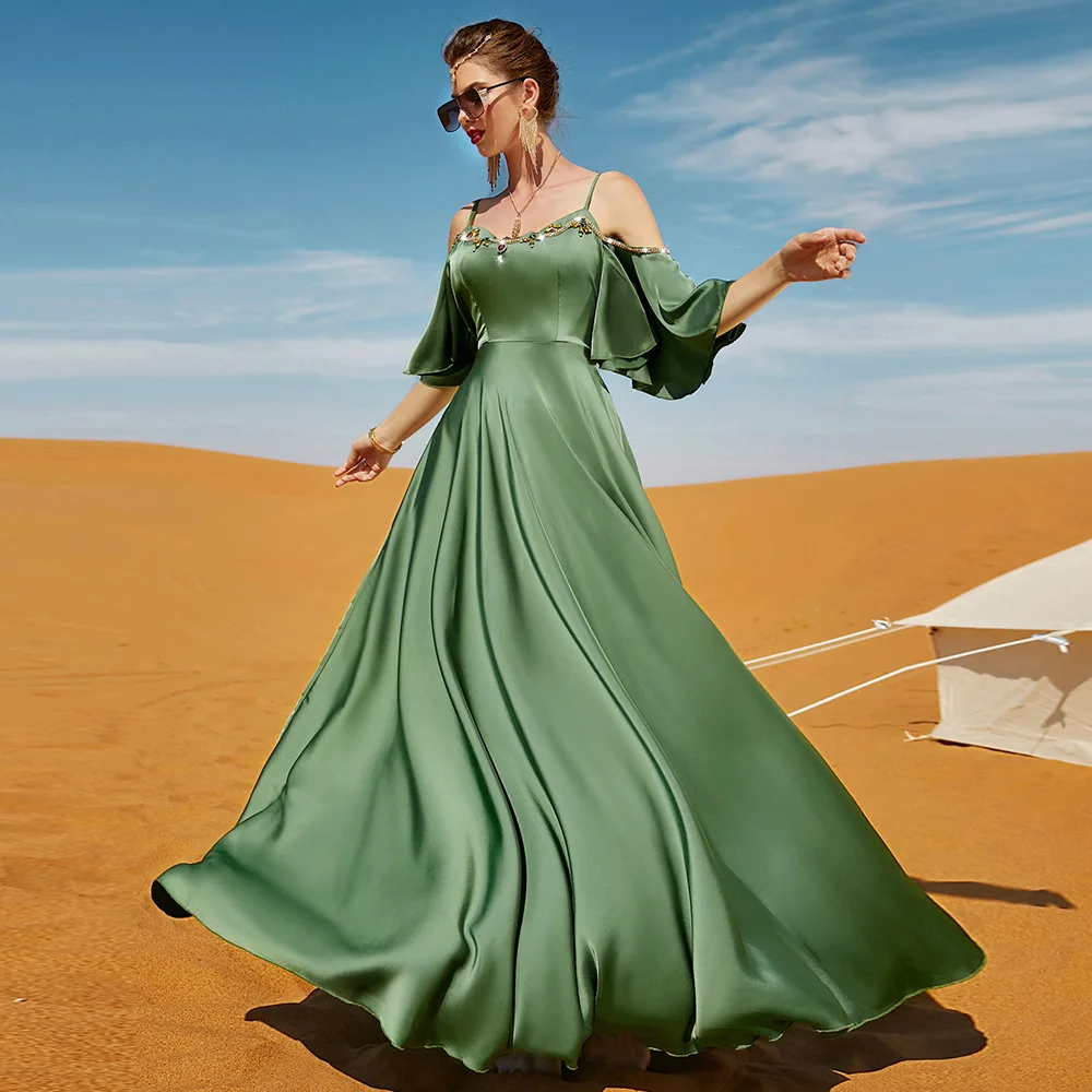 green emerald velvet dress Emerald Green Latin - Rhythm Dress | Feathers main image 0