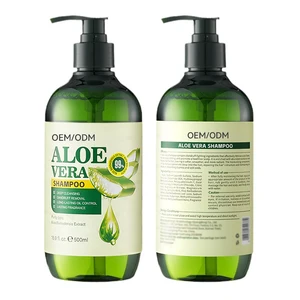 OEM Private Label 500ml Organic Aloe Vera Vegan Moisturizing Fluffy Oil-Control Shampoo Deep Cleaning Smooth Long Lasting