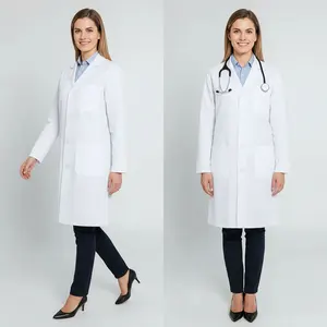 High Quality Long Sleeve Pharmacy Science Lab Coat Custom Hospital Uniforms Nurse Doctor Medical White Lab Coat