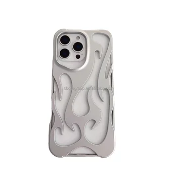 Creative New Design Hollow Phone Case for iPhone 17 16 15 14 Pro Max Fire Flame Shape Summer Custom Cover