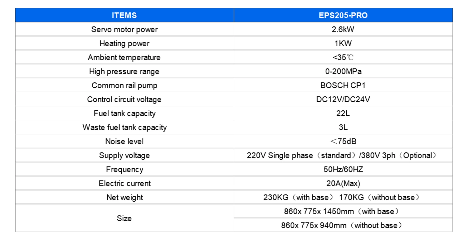 Accurate common rail injector tester diesel injectable test bench testing equipment EPS205-PRO