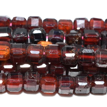 Natural Spessartine Garnet Faceted Cube Beads 4mm For Jewelry Making