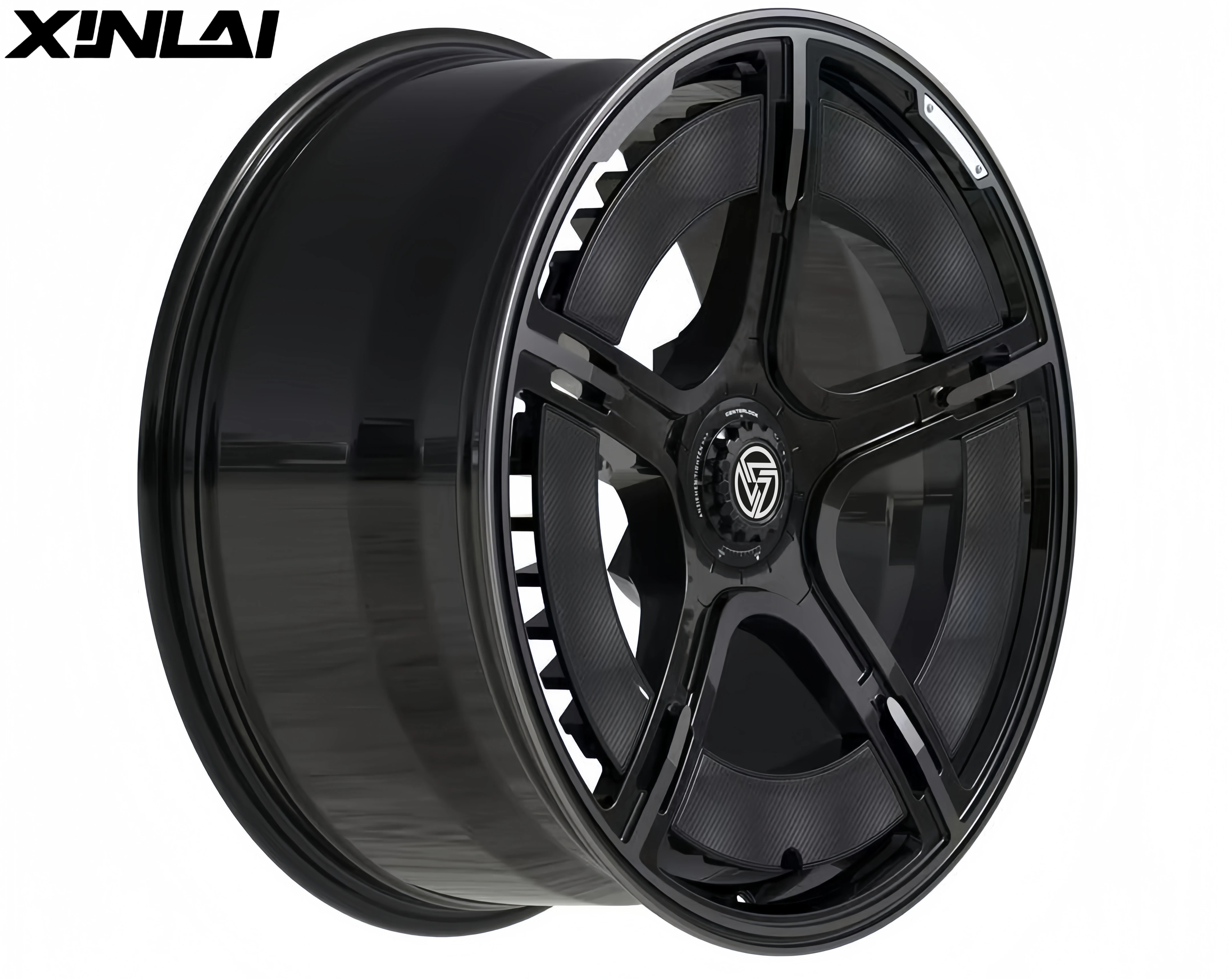 XINLAI Custom Carbon Ring Deep Concave 5X120 5X112 5X114.3 17 18 19 20 21 22 Forged Wheels for Mercedes - Image 1