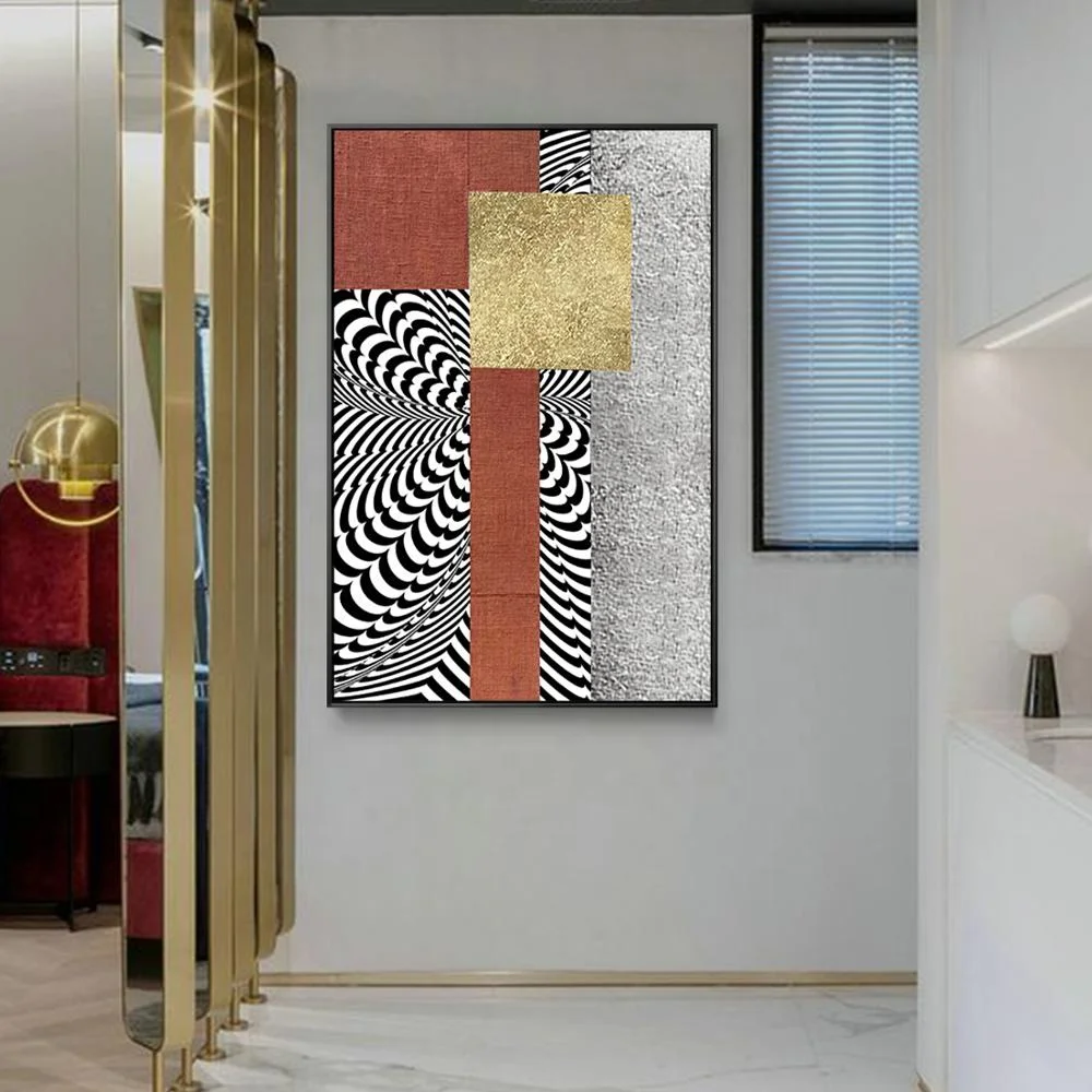 Modern Abstract Gold Leaf Silver Geometry Acrylic Canvas Painting Wall Art Wall Decor For Living Room Home Decor Cuadros Buy Modern Abstract Canvas Painting Wall Art Wall Decor For Living Room Home Decor