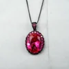 Black Gold Red corundum-Necklace