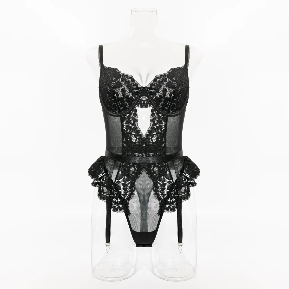 Luxury Mesh Embroidered Lingerie Sets Fancy Lace Diamonds Bra and Panty  Garter 4pcs Sensual Transparent Lingerie Outfits 1518| Alibaba.com