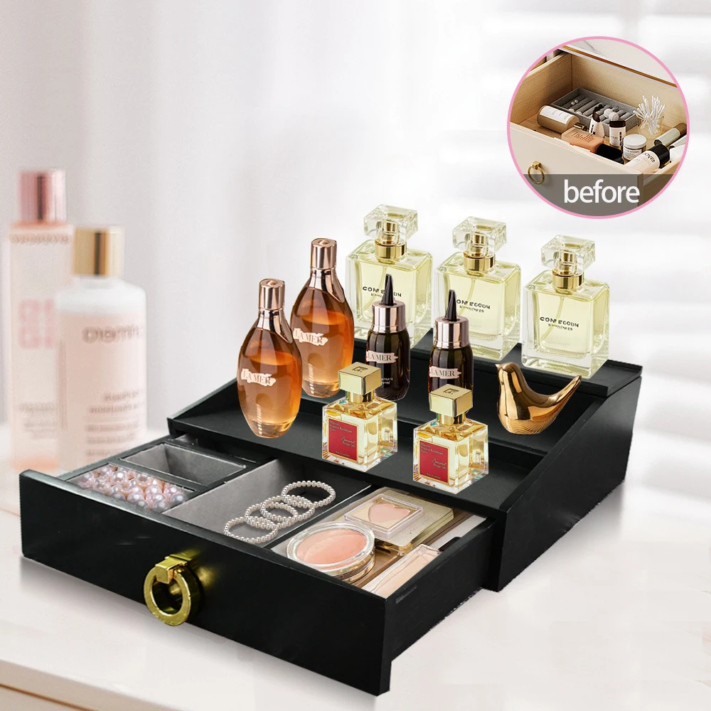 2026 New Arrival 3-Tier Bamboo Cologne Perfume Organizer Home