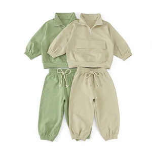 Newborn Baby Boy Outfit French Terry Cotton Kids 2 Pcs Sweat Tracksuit Set Boys Clothing Sets