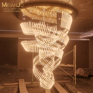 Custom Contemporary Luxury Modern Acrylic Glass Hybrid Chandelier for Hotels OEM Project for Bulk Orders