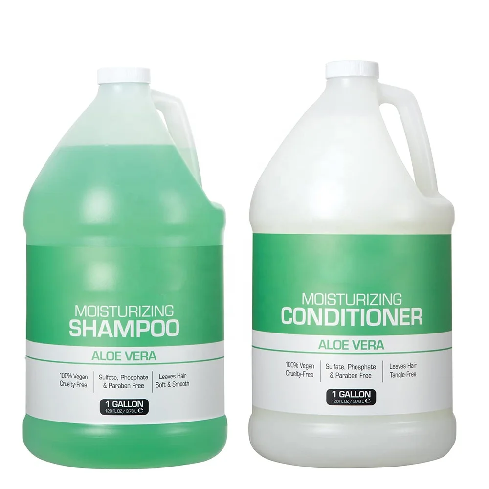 OEM Custom Gallon Shampoo and Conditioner Set for Dry Hair, 100% Vegan Natural Plant Ingredients Aloe Vera Scent