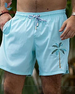 Men's Casual High-Waist Board Shorts Custom Print Pattern Quick Dry Breathable Swim Trunks With Drawstring