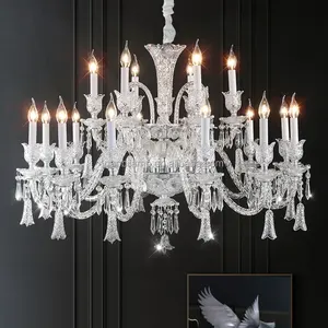 Crystal Wedding Decoration Chandelier with Switch Control LED Lighting and Adjustable Height