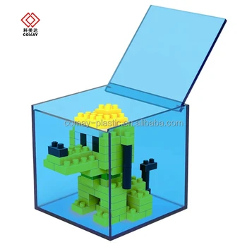 100% Pure Materials Custom Made Acrylic Display Case Clear Display Box for Toy Figurine LEGO Storage