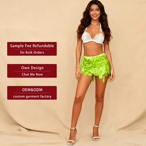 Wholesale Solid Color Bikini Bohemian Shell Crop Top for Women