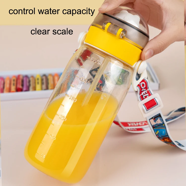 550ml Kawaii Plastic Tritan Shaker Water Bottle Sports GYM