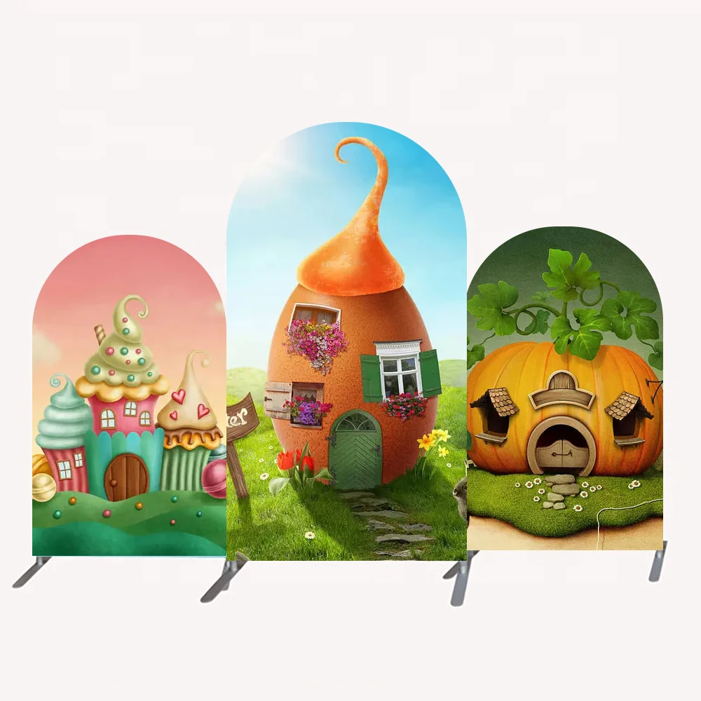 Простой в сборке алюминиевый трубчатый каркас из полиэстерной ткани круглый арочный фон для вечеринки