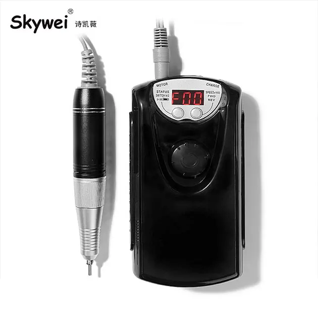 Skywei Nail Products Direct Factory Nail Polishing Machine 30000rpm Rechargeable Electric Nail Drill Portable Cordless