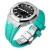 Silver Case Tiffany Blue  Band