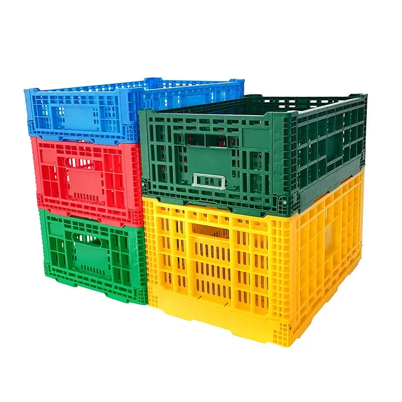 Plastic folding storage box folding fruit vegetable Vented Foldable Crate