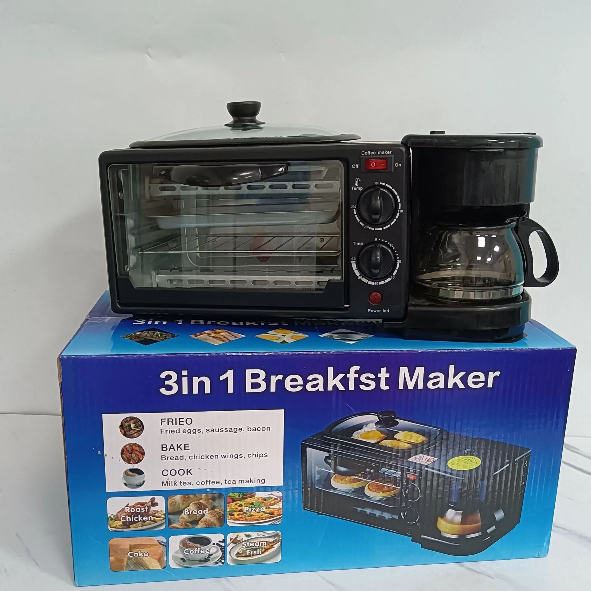 Multifunctional Machine With Toaster Oven Coffee Maker Frying Pan 3 In