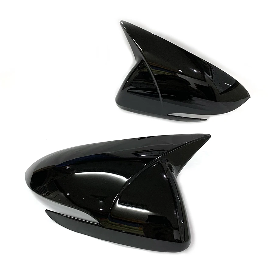 product tiypeor gloss black side mirror cover for hyundai elantra 2016   2020 sticking rearview mirror cover replacement 2017 2018 2019-5