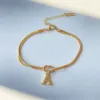 Bracelet with letter-Gold