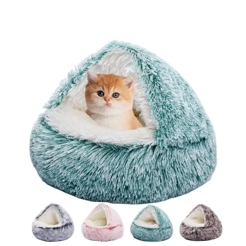 Wholesale custom soft modern cute calming luxury cat pet cave beds for indoor cats