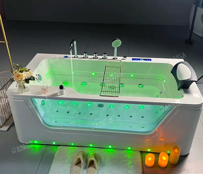 Jacuzzier with Small Waterfall for 1 Person Portable Bathtub for Adult Massage Tub with Jaguzzy for Indoor Tubs