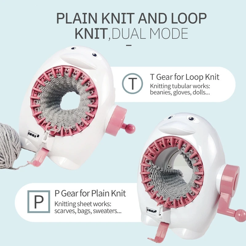 Creative Penguin Mini Knitting Machine Children's Hand Portable Knitting Machine Loom Toy Set