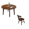 100cm round table with 4 Windsor chairs (walnut color)