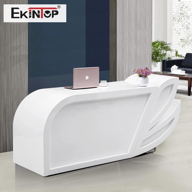 Ekintop Modern Popular Reception Desk Center Counter Reception Desks Modern White Small Reception Desks