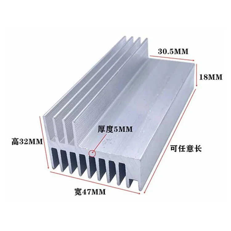 Large 600mm F-Type Aluminum Profile Extrusion Heat Sink Heatsink Cooling Fins for Glass Wall 6000 Series Bending Cutting Welding