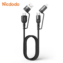 Mcdodo 807 4-in-1 Fast Charging 60W Nylon Data Cable USB C/USB to 8Pin Type-C PD QC 3A 36W for iPhone Android Multifunction