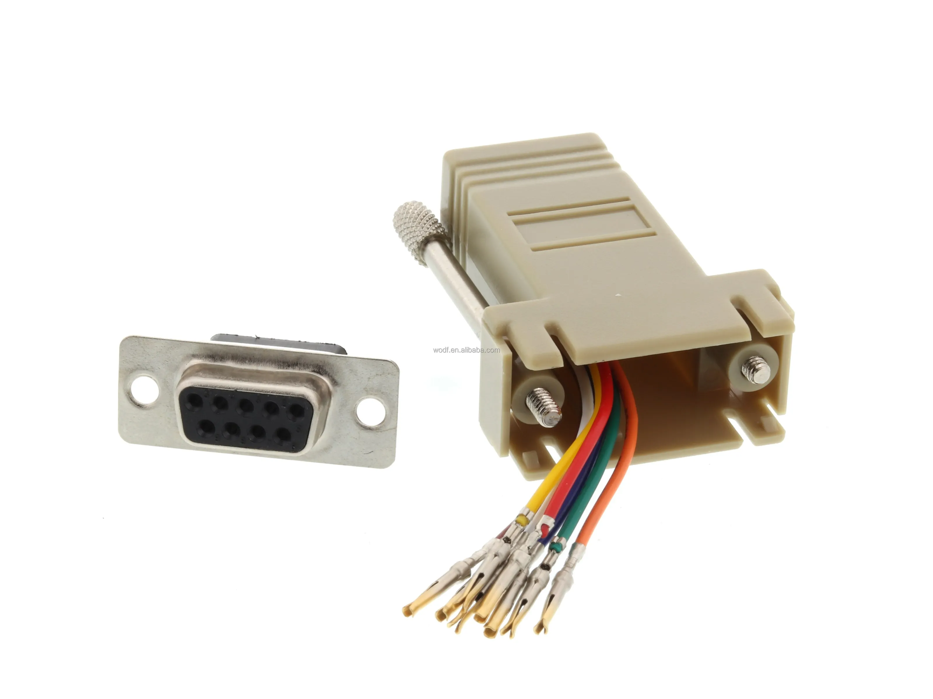DB9 Female to RJ45 Female Modular Modular RS232 Adapter Kit - 8 Wires ...