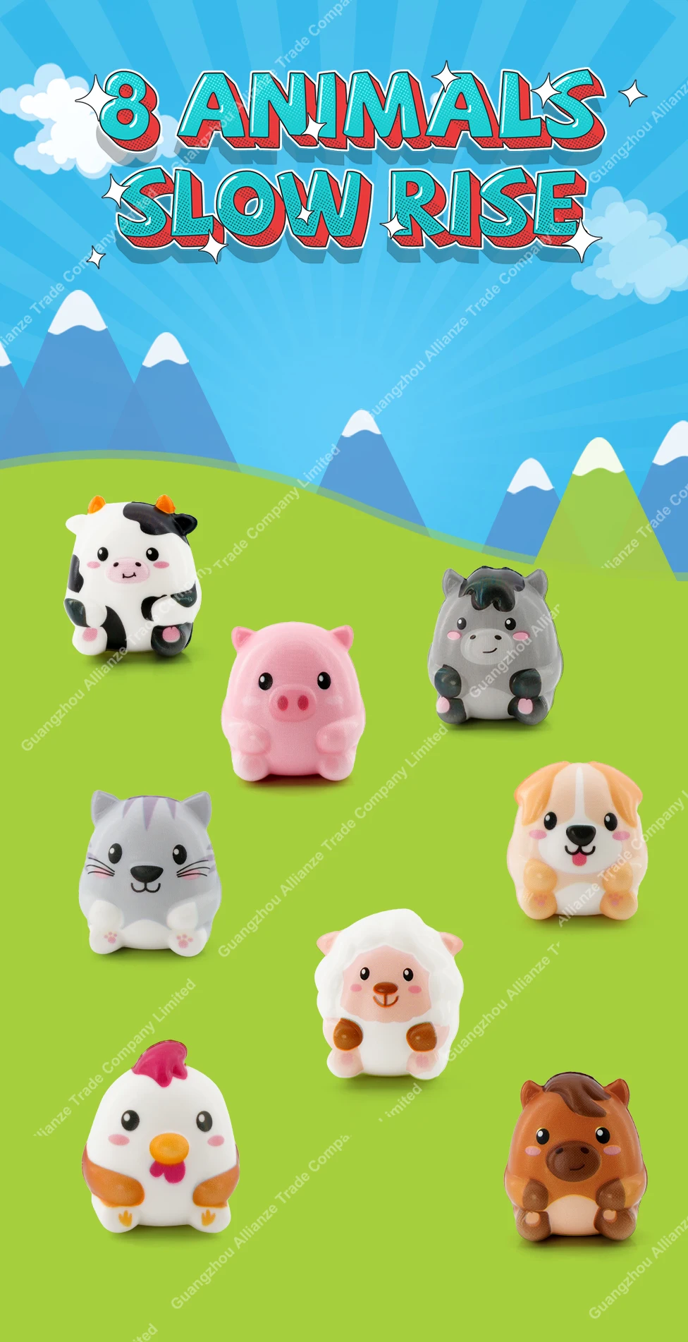 PU 8 Animal Slow Rise Squishy Toy Squishy Slow Rising Squeeze Vent ...