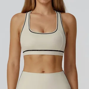 Custom Logo Size Sports Bra High Quality Wholesale Activewear Sport Bra Outfit Suppliers Nylon Women Gym Apparel Yoga Top Bra