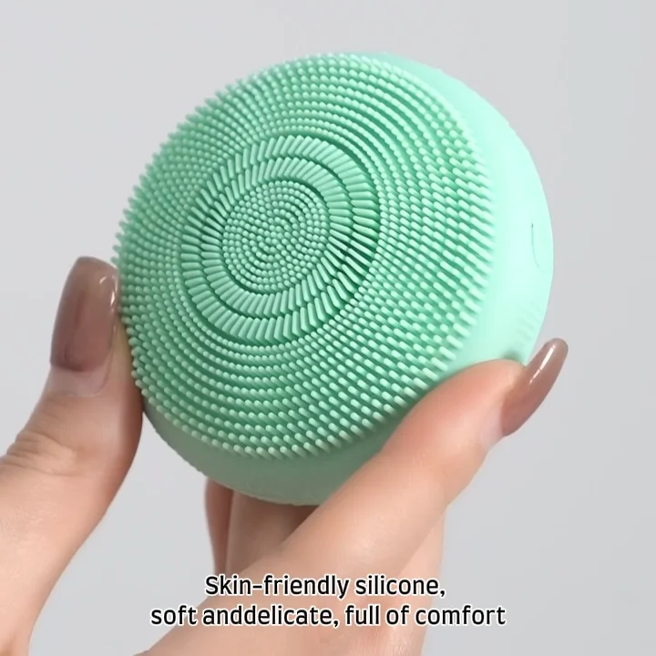 Custom Silicone Face Cleaning Brush Led Light Therapy Heating Cleanser