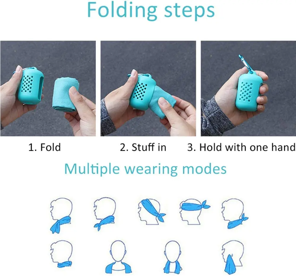 Portable Towel Cold Sports Towel Sweat-absorbent Quick-drying Silicone Set Plaid Plain Dyed MHC Outdoor Riding Cooling Ice 2pcs details
