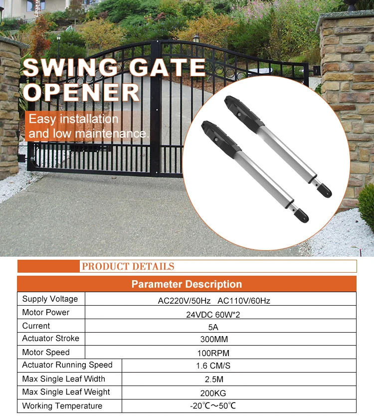 Heavy Duty 200kg Roller Automatic Double Automatic Swing Gate Opener ...