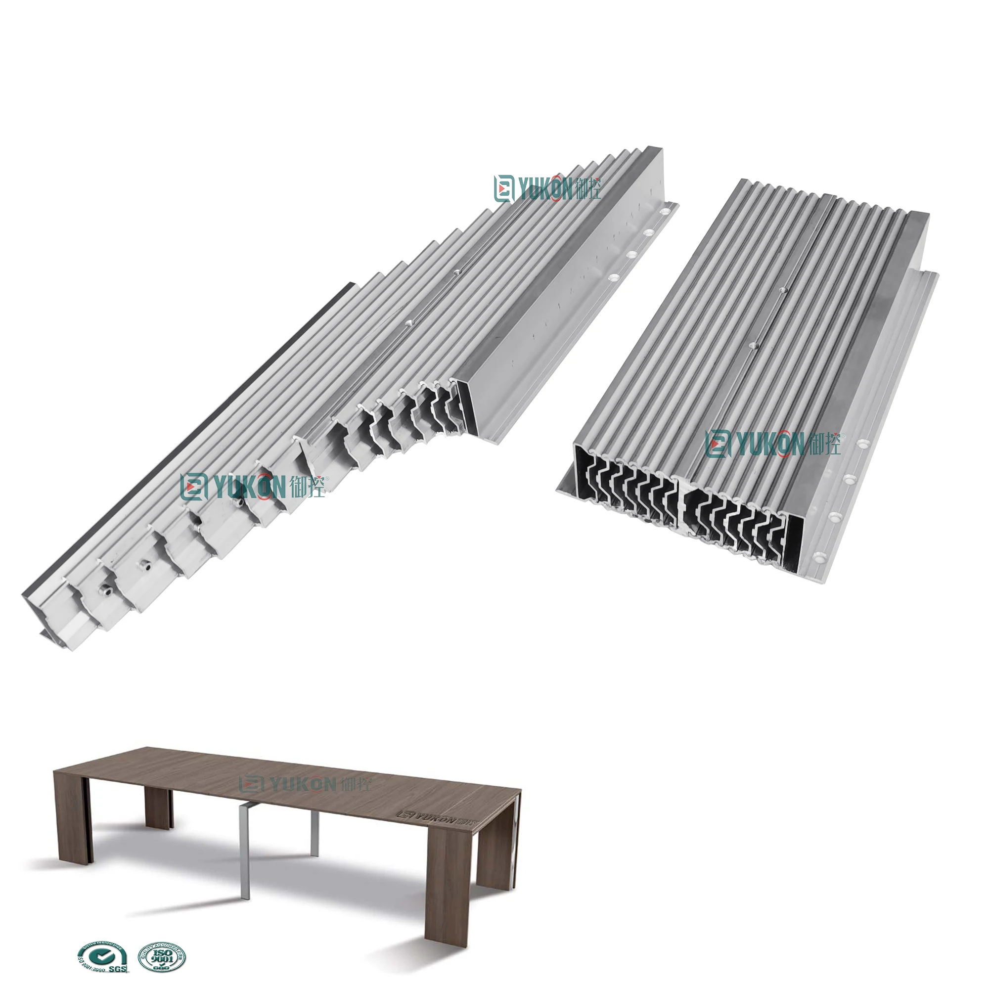 Aluminium Alloy Extendable Dining Table Hardware Rails Extension Folding Slide Mechanism for Dinning Table